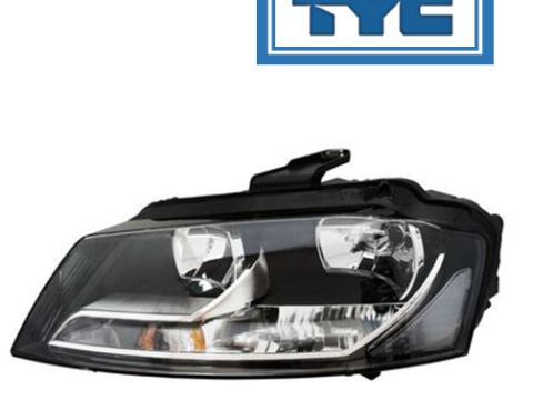 Optico Izquierdo Audi A3 2008/2012 Halogeno Biparabola Con Regulacion Electrica - Incluye Motor - Usa Dos Ampolletas H7