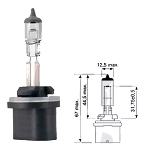 Foco principal de 12 voltios y 27 vatios para automóviles, modelo Halógeno 881, compatible con luces H27.