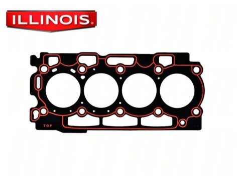 Una imagen detallada y nítida de una empacadura de culata para Peugeot Partner 1.6 Dv6 en metal, ideal para motores de vehículos.