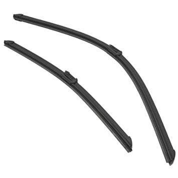 Foto de un paquete de dos plumillas para Volkswagen Passat hasta 2005 y New Beetle, de 21 pulgadas de largo. Ideal para climas húmedos.