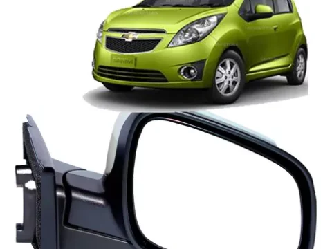 Espejo derecho eléctrico con defroster y luneta convexa para pintar, reemplazo para Chevrolet Spark GT 2010/2017. Ideal para el mercado chileno.