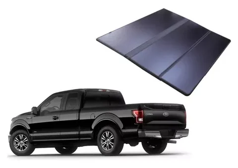 Capota rígida trifold para Ford F150 doble cabina 2015/2023 de 5.5 pies, con 2 luces LED interiores. Ideal para tu camioneta en Chile.