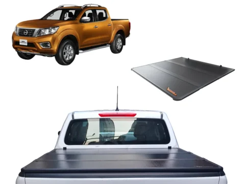 Capota rígida trifold para Nissan NP300 2016/2020 en adelante y Renault Alaskan 2018/2020, con 2 luces LED interiores. Ideal para proteger la carga de tu camioneta con estilo y funcionalidad.