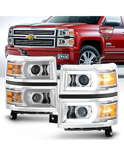 Optico Derecho Chevrolet Silverado 2014/2018 Cromado 7 Óptico derecho cromado para Chevrolet Silverado 2014-2018, pieza de repuesto de alta calidad para automóviles en Chile.