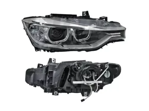 Faro delantero derecho del automóvil BMW Serie 3 F30 Sedán fabricado entre 2011 y 2015.