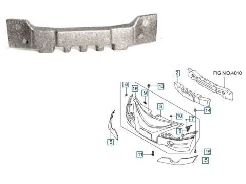 Pieza original delantera para absorber impactos en un Ssang Yong del año 2006 a 2011, fabricada por la marca genuina.