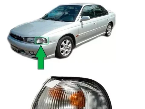 Farol delantero izquierdo de un Subaru Legacy modelo 1994 a 1998, vista principal.