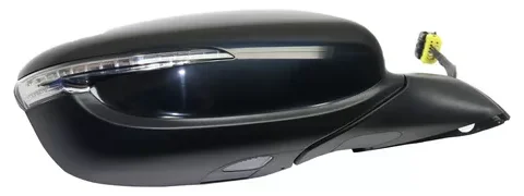 Repuesto original del espejo derecho eléctrico para Kia Cerato 2017-2021 con blinker (intermitente), luz de cortesía (pie) y función abatible eléctrica. Apto para vehículos del mercado chileno.