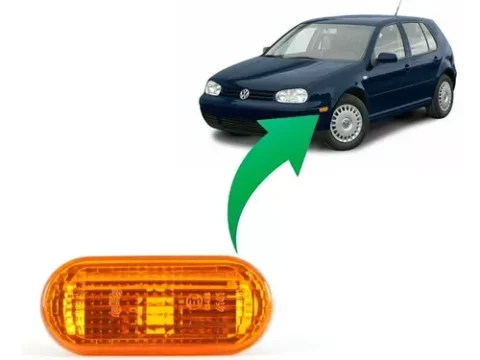 Farol lateral tapabarro izquierdo o derecho para Volkswagen Golf A4 del año 1999 al 2007 en color ámbar, imagen principal.