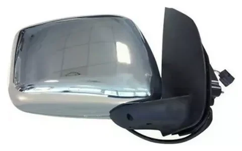 Espejo derecho cromado manual para Nissan Navara fabricado entre 2008 y 2015.