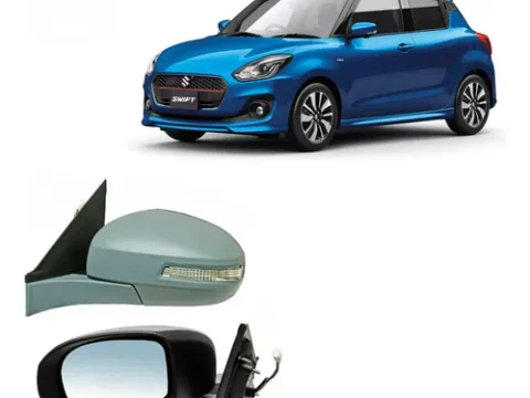 Espejo derecho eléctrico para Suzuki Swift 2011/2018, en color para pintar. Apto para modelos eléctricos. Ideal para mantenimiento de vehículos en Chile.