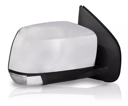 Espejo derecho de un modelo Chevrolet Dmax 2015-2020 con funciones eléctricas, señalizador (blinker), preparado para ser pintado y con lente convexa. Ideal para usuarios en Chile interesados en repuestos para este vehículo.