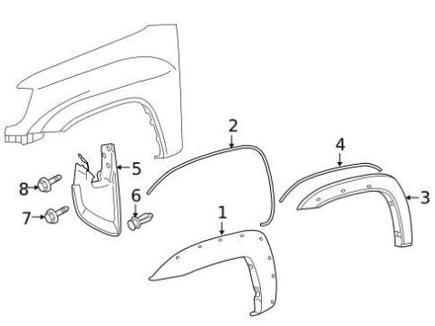 Piezas de molduras tapabarros para Toyota Tacoma, juego completo, imagen principal.