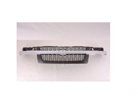Fotografía de alta calidad de la máscara negra con molduras cromadas para Chevrolet Colorado del modelo 2004 al 2012.