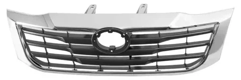 Máscara gris con moldura cromada para Toyota Hilux Vigo 2011/2015, accesorio principal para camionetas en Chile.