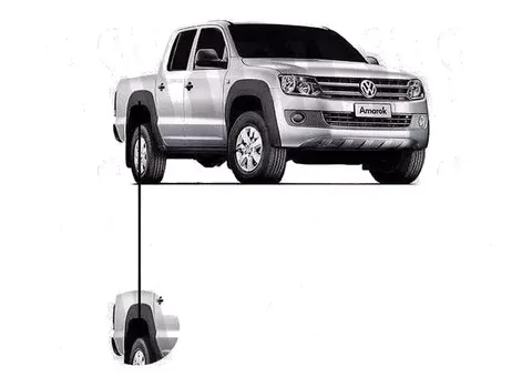 Pieza de repuesto para el tapabarro trasero derecho de un Volkswagen Amarok modelo 2010 en adelante.