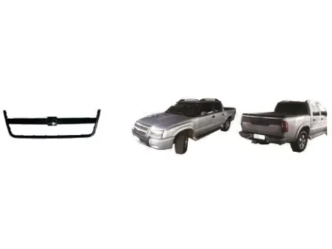 Detalle de un marco de máscara negra para un Chevrolet S10 Apache del año 2009 al 2012.