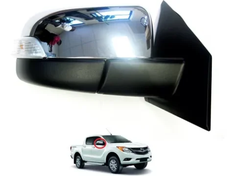 Espejo derecho cromado para Mazda BT50 del 2013 al 2021 con blinker y abatible eléctricamente