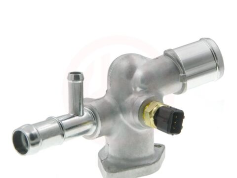 Repuesto de carcaza de termostato para Hyundai Accent Rb 1.6 2011-2023 y Creta 1.6 2016-2020, motores G4Fc y G4Fg. Incluye imagen del producto.