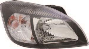 Óptico izquierdo de un vehículo Kia Rio del año 2006 al 2011, versión sedán o hatchback, de color negro.