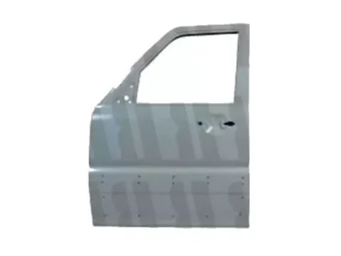 Puerta delantera izquierda de un Mahindra Pik Up modelo 2008 en adelante, vista desde el exterior.