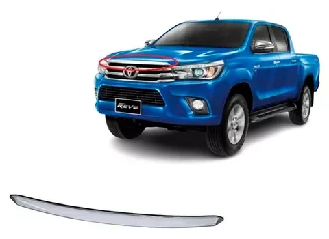 Pieza cromada para capó de Toyota Hilux Revo 2016-2019, ideal para personalizar tu vehículo. Atractivo diseño y excelente calidad.