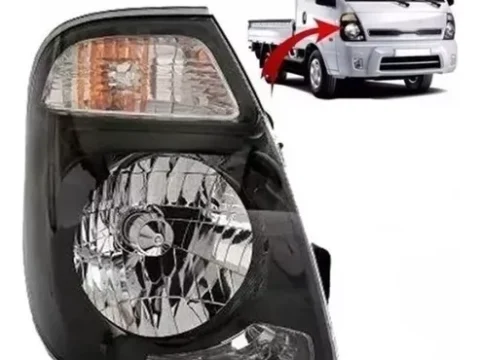 Faro delantero derecho del vehículo Kia Frontier 2014 en adelante, en una fotografía de alta calidad y detalle. Ideal para identificar el repuesto específico para este modelo de automóvil en Chile.