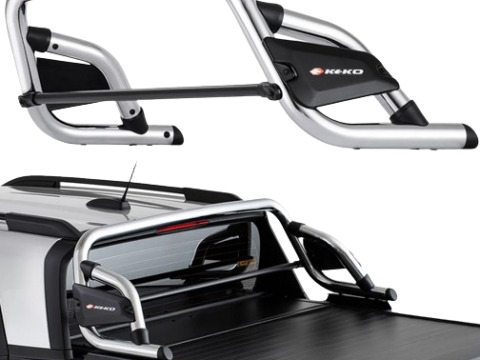 Barra antivuelco cromada modelo K1 para Chevrolet Montana 2023 en adelante, ideal para proteger la carrocería de tu vehículo.