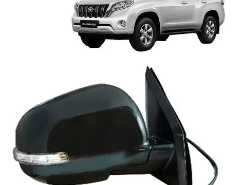 Espejo Derecho Eléctrico para Toyota Prado 2.7 Land Cruiser del 2014 al 2023, dos puertas, con luz intermitente - Altavoz de imagen en español para SEO en Chile.