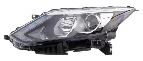 Fotografía detallada del óptico izquierdo de un Nissan Qashqai modelo 2014 a 2016 con motor de regulación eléctrica, en un fondo neutro.