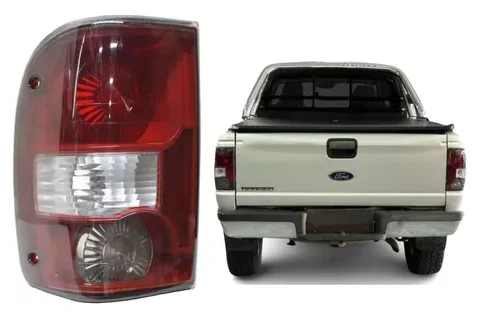 Detalle del farol trasero izquierdo de una camioneta Ford Ranger del año 2005 al 2009. Esta imagen muestra el diseño y características específicas de la luz trasera de este modelo de vehículo.
