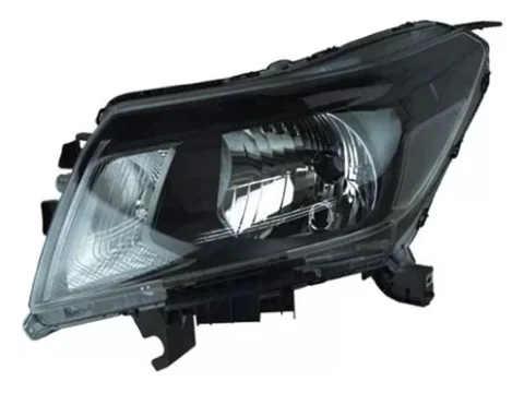 Foto de un Optico Izquierdo para Nissan NP300 modelo 2016 al 2019 y Navara 2020 en adelante, de color negro y con regulación manual. Perfecto para tu vehículo en Chile.