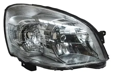 Faro delantero derecho brillante de un Chevrolet Corsa mexicano modelo 2009 a 2012.