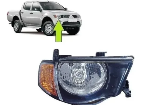 Foco delantero amarillo de camioneta Mitsubishi L200 2008-2015 en perfecto estado.