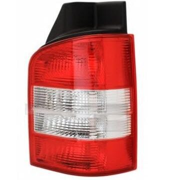 Pieza de vehículo: Farol trasero derecho para un Volkswagen Transporter T5 con portalón, año 2003-2009, en color blanco.