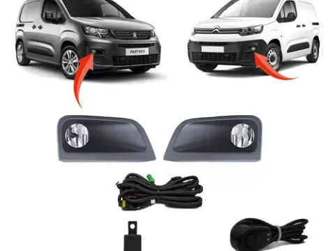 Kit de neblineros para Peugeot Partner K9 2019 en adelante y Citroën Berlingo 2019 en adelante, incluye todas las piezas necesarias para su instalación. ¡Mejora la visibilidad en los días de neblina!