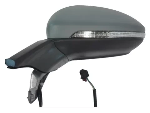 Espejo izquierdo para pintar del Golf A7 2013-2020 con blinker, desempañador, abatible eléctricamente, memoria y 8 pines, ideal para vehículos en Chile.