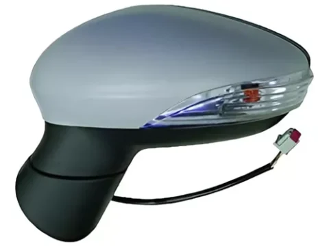 Espejo izquierdo eléctrico para Ford Fiesta 2013/2017 con tecnología Blinker y función de desempañador. Viene listo para ser pintado y cuenta con 6 pines de conexión. Ideal para automóviles en Chile.