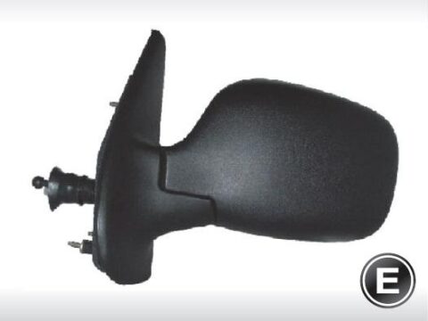 Reflejo lateral del espejo derecho de un Renault Kangoo II 2001/2007 con ajuste manual y control de comando