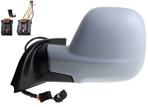 Espejo lateral eléctrico derecho para Peugeot Partner K9 Rifter 2019/2024 Opel Combo 2019/2024, abatible, con indicador de punto ciego, defroster, sensor de temperatura, listo para pintar.