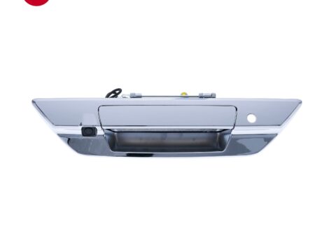 Manilla Portalón cromada para Toyota Hilux Revo 2016-2024, con orificio para cámara y llave, imagen principal.