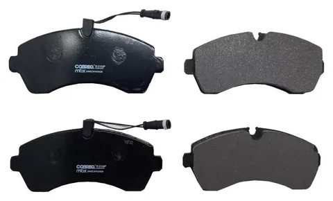 Pastillas de freno delanteras para Mercedes-Benz Sprinter 415 515 2007/2015 y Crafter 2008/2015, con sistema antivibración y anti ruido, de tipo semimetálicas. ¡Protege tu vehículo con la mejor calidad! - Alt text en español para SEO en Chile.