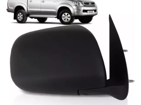 Espejo derecho negro de Toyota Hilux Vigo 2005/2015 con ajuste manual, imagen principal.
