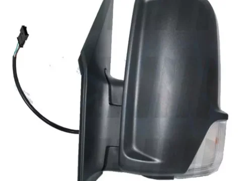 Espejo izquierdo manual para Mercedes Benz Sprinter 313/315/316/415/515 del 2009 al 2019 con 2 pines y blinker. Repuesto original.