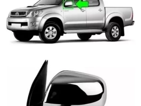 Espejo derecho eléctrico cromado para Toyota Hilux Vigo 2005-2015.