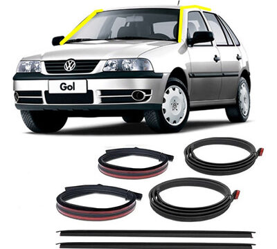 Pieza de repuesto para automóvil: juego de molduras laterales negras para Volkswagen Gol 3, modelo 2003 a 2005.